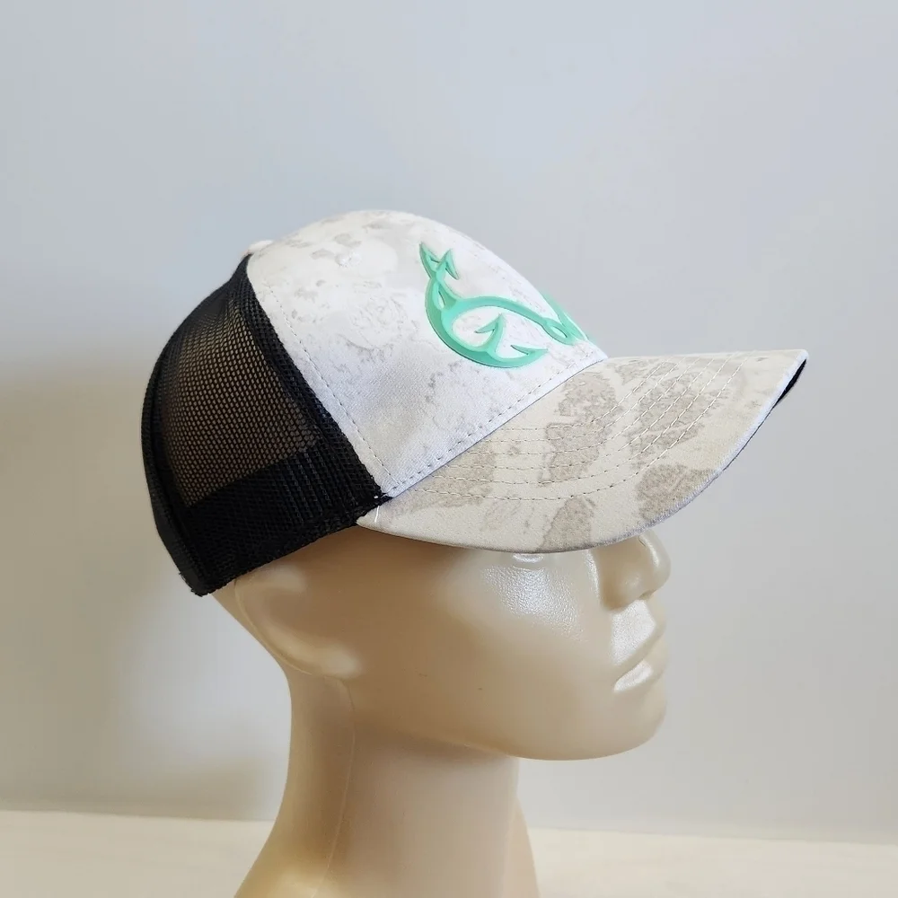 Realtree Women's White Gray Camo Teal Fishing Mesh Baseball Hat Cap